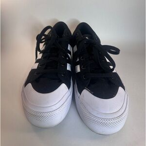 Adidas Originals Nizza Platform Black Canvas Sneakers Women's Lace-up Retro